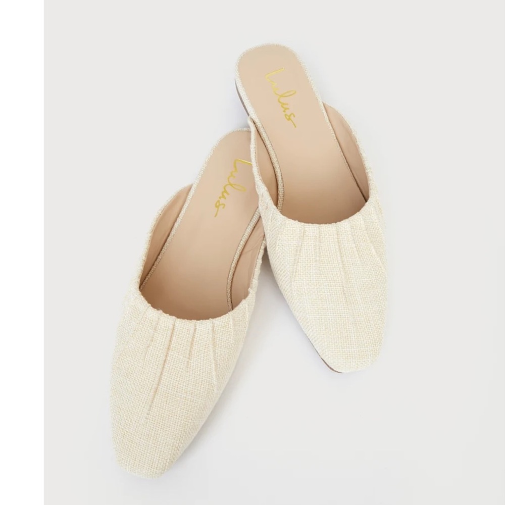 Lulus Saphira Natural Square Toe Mules Work Shoes